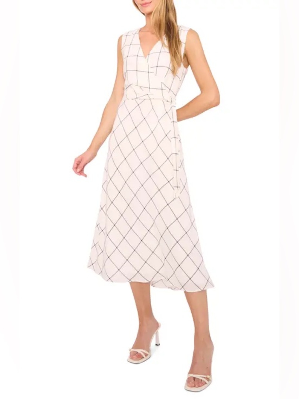 NWT halogen black and white midi dress